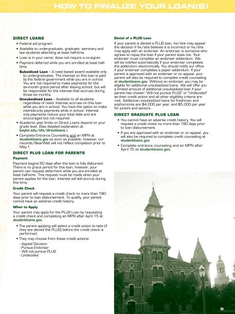 FINANCIAL AID AWARD BOOKLET