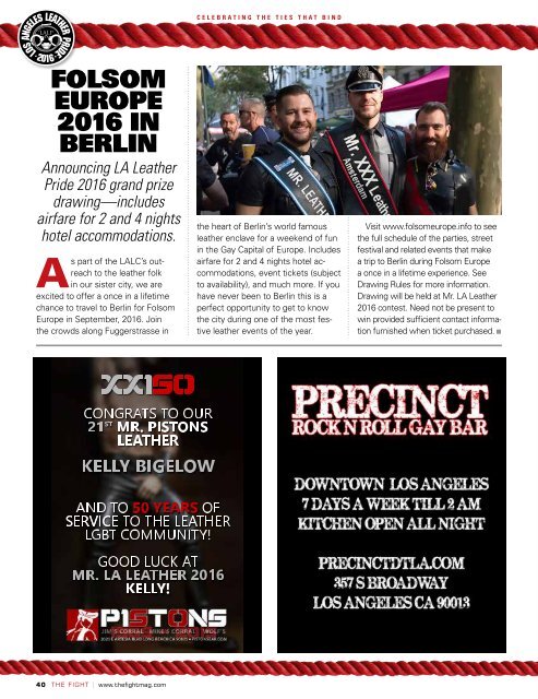 THE FIGHT SOCAL'S LGBTQ MONTHLY MAGAZINE MARCH 2016