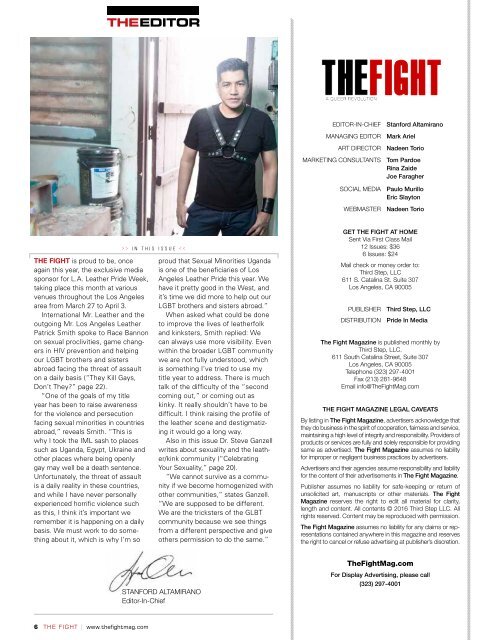THE FIGHT SOCAL'S LGBTQ MONTHLY MAGAZINE MARCH 2016