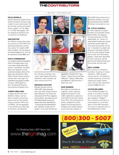 THE FIGHT SOCAL'S LGBTQ MONTHLY MAGAZINE MARCH 2016