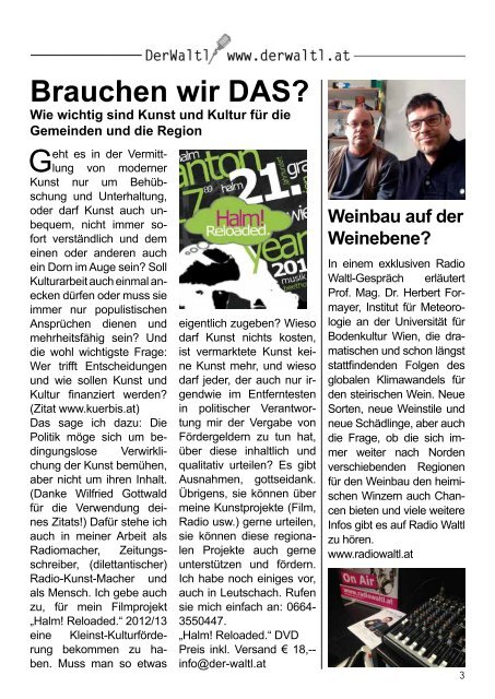 DerWaltl News - Ausgabe 01