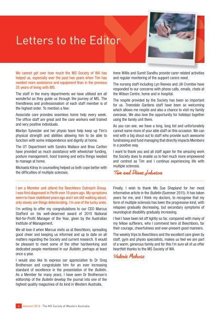 MSWA Bulletin Magazine Autumn 16