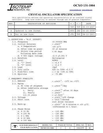 OCXO 131-1004 - isotemp