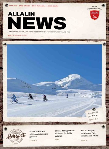 Allalin News Nr. 5/2016 - SAAS-FEE | SAAS-GRUND | SAAS-ALMAGELL |SAAS-BALEN