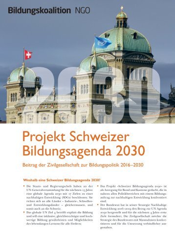 Bildungskoalition NGO - Projekt Schweizer Bildungsagenda 2030