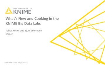 What's New and Cooking in the KNIME Big Data Labs