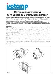 Gebrauchsanweisung Slim Square 16 L ... - Isotherm