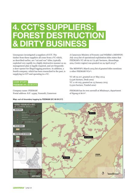 CCT’S TIMBER TRADE FROM CAMEROON TO EUROPE