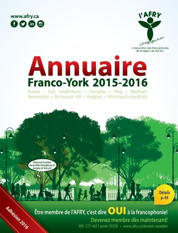 L'AFRY Repertoire Franco-York 2015-2016