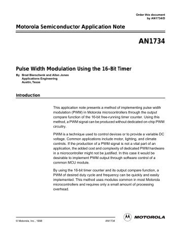 Motorola Semiconductor Application Note AN1734 ... - Eckhard Gosch