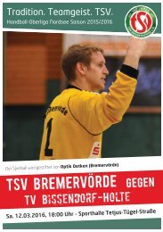 Hallenheft TSV Bremervörde gegen TV Bissendorf-Holte am 12.03.2016