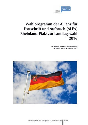 Rheinland-Pfalz zur Landtagswahl 2016
