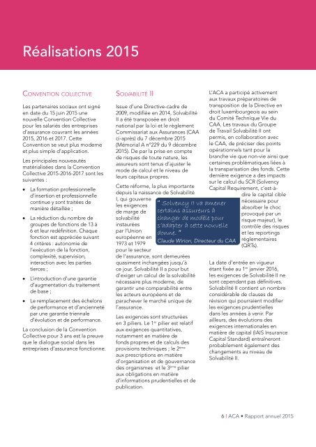 RAPPORT ANNUEL 2015