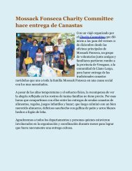 Mossack Fonseca Charity Committee hace entrega de Canastas