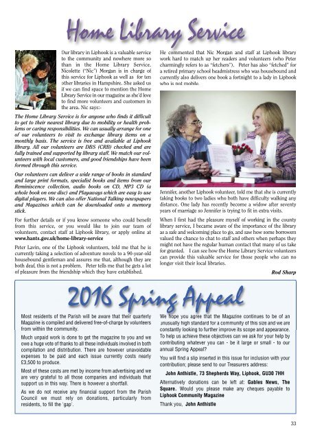 Liphook Community Magazine Spring 2016