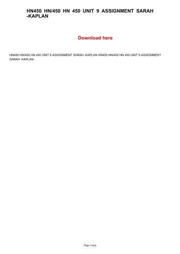 hn 220 unit 5 assignment the hn 220 unit 5 assignment the