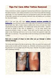 Tips For Care After Tattoo Removal