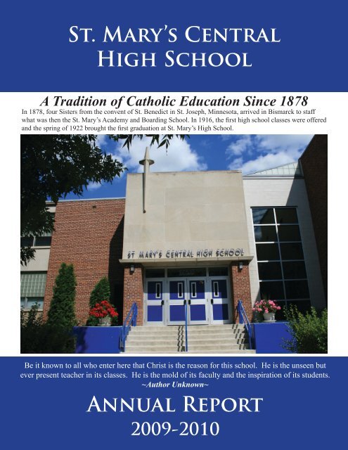 2009-2010 Annual Report - St. Mary's Central High School