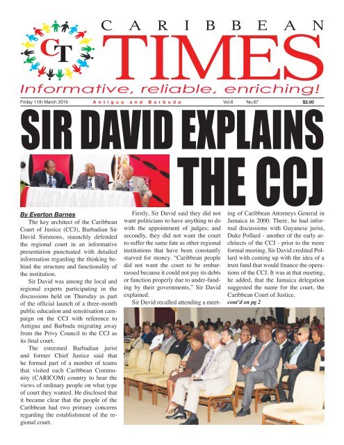 Caribbean Times 67th issue - Friday March 11th 2016
