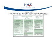 « SÉCURITÉ DU PATIENT AU BLOC OPÉRATOIRE »