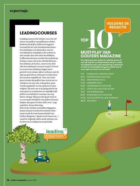 De 25 beste golfclubs van Nederland