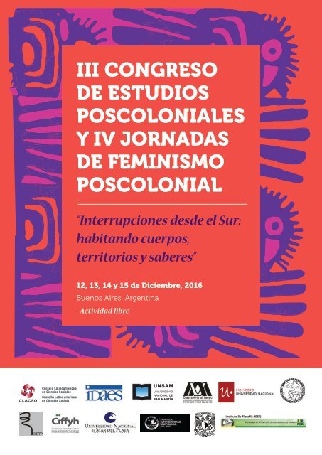 III CONGRESO DE ESTUDIOS POSCOLONIALES Y IV JORNADAS DE FEMINISMO POSCOLONIAL