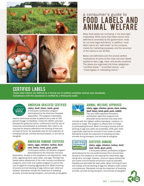 Food Labels and Animal Welfare