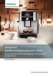 Siemens - Kaffeevollautomaten 2016