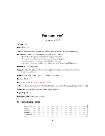 Package 'zoo' - CRAN