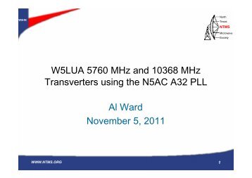 W5LUA 5760 MHz and 10368 MHz Transverters - W5HN North ...