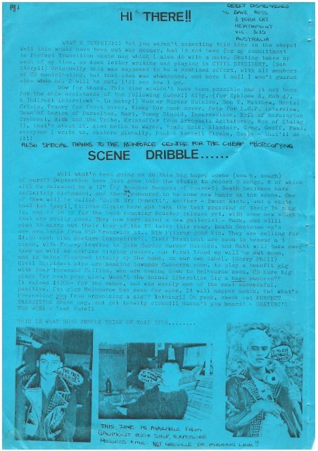 Object Dismembered Fanzine, Issue 1, 1985 