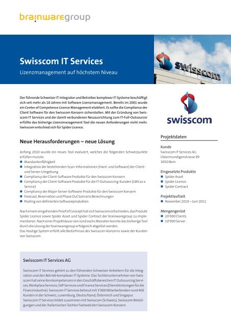 Swisscom IT Services - brainwaregroup