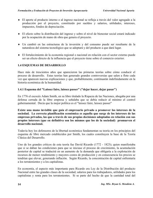 Formulación y evaluación de proyectos de inversión agropecuaria