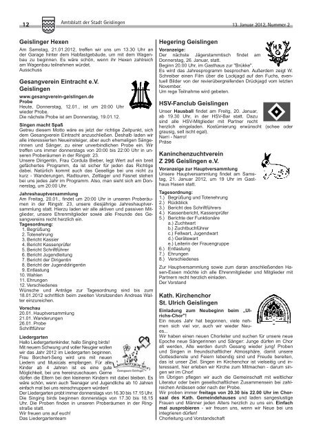 Wir freuen uns auf Ihren Besuch - am 14. Januar ... - Stadt Geislingen