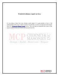 Frederick chimney repair services