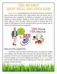 SEO Expert - How Will You Find One