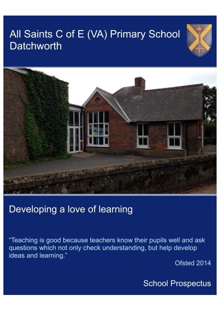 All Saints Datchworth Prospectus Draft Jun 2015