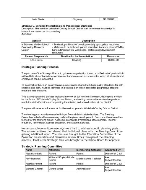 Student Services Report - the Whitehall-Coplay School District!