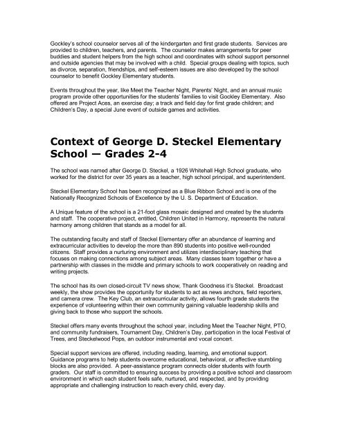 Student Services Report - the Whitehall-Coplay School District!