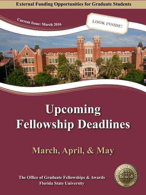 Upcoming Fellowship Deadlines - March