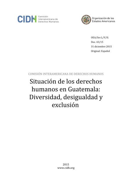 humanos en Guatemala Diversidad desigualdad y exclusión