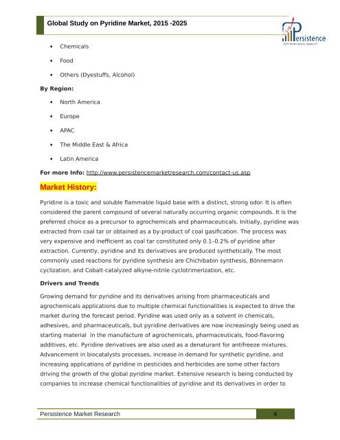 Global Study on Pyridine Market, 2015 -2025