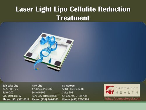 Laser Light Lipo Cellulite Reduction Treatment