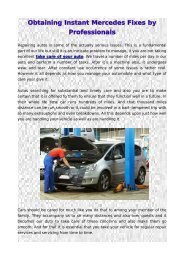 Obtaining Instant Mercedes Fixes by Professionals