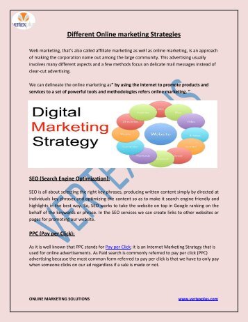 Different Online marketing Strategies