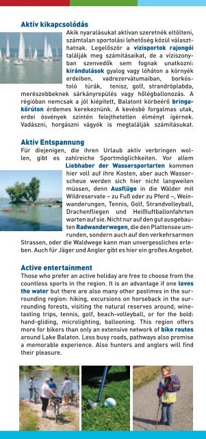 Kiránduló füzet l Ausflugtips l Tourist booklet - West-Balaton