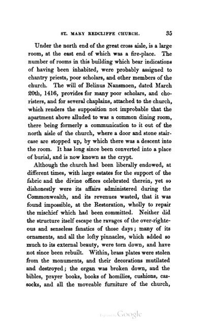 A Handbook to St Mary Redcliffe Church, J. Chilcott 1848