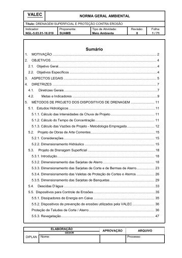 Drenagem superficial e proteção contra erosão - NAVA - 19 Rev0