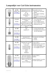 Lampenlijst voor Carl Zeiss instrumenten