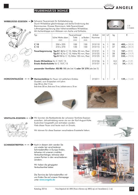 ANGELE Schmiedetechnik Katalog 2016